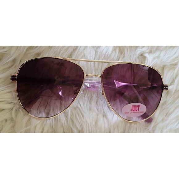 Juicy Couture Pink and Gold Aviator Sunglasses New - Picture 3 of 8